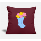 Rubber Boots Burgundy Pillow